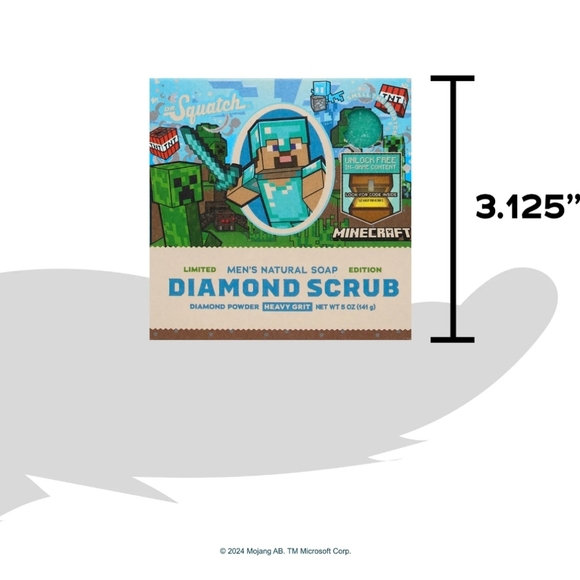 Dr Squatch x Minecraft Limited Edition Diamond Scrub Bar Soap - Picture 5 of 13